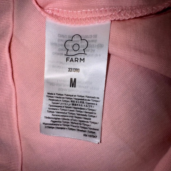 FARM Rio "AMAZONIA" Pink Graphic T-Shirt Womens Medium Organic Cotton Casual Tee - Picture 6 of 9